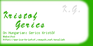 kristof gerics business card